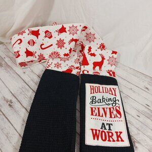 Demdaco 'Holiday Baking Elves At Work' Kitchen Boa Christmas Tea Towel Scarf 68"